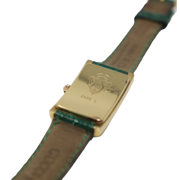 Gucci 2600L Quartz Analog Green Leather Women's Watch Swiss Made GG-A0228P-C025 - Picture 10 of 10